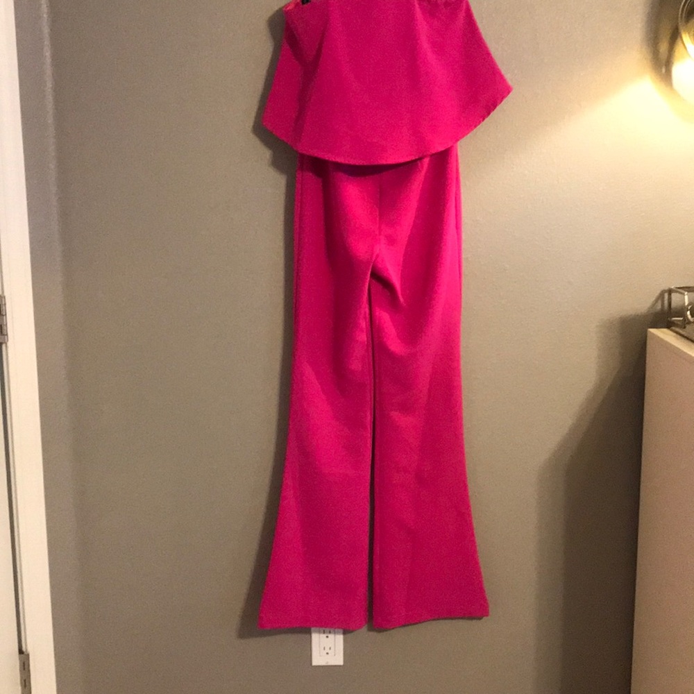 Strapless Fuschia Jumpsuit